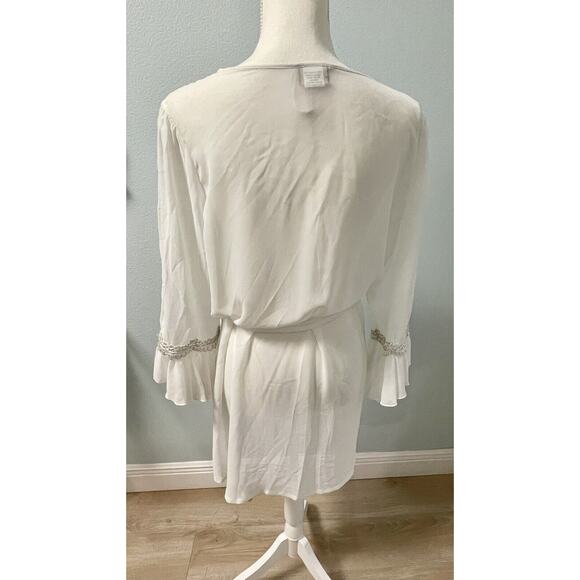 Vintage Seductive Wear by Cinema Etoile Sheer White Medium Bridal Robe - Picture 5 of 11